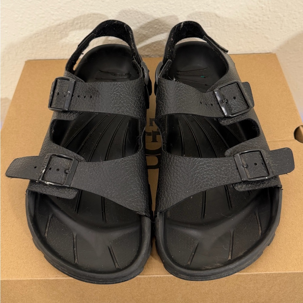 Black Birki’s Aruba Sandals Water resistant Comfort Slip On Shoes Size 45